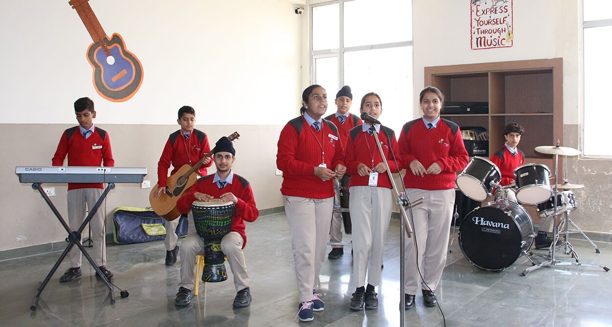 Band practice in the music room