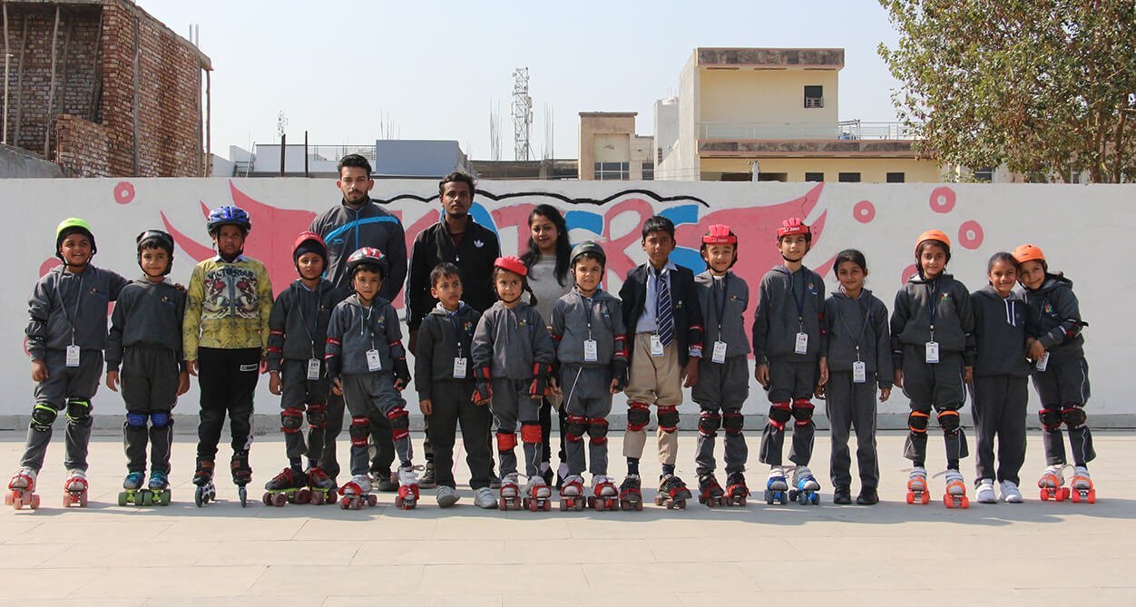 The TKB skating team at practice